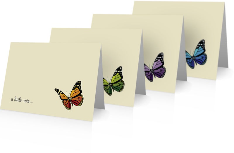 Little Notes by Comptime Butterfly Thank You Cards - 24 Cards and Envelopes - Butterfly Notecards - Image 1